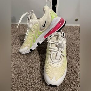 Nike Air Max 270 React Cream with Neon and Pink